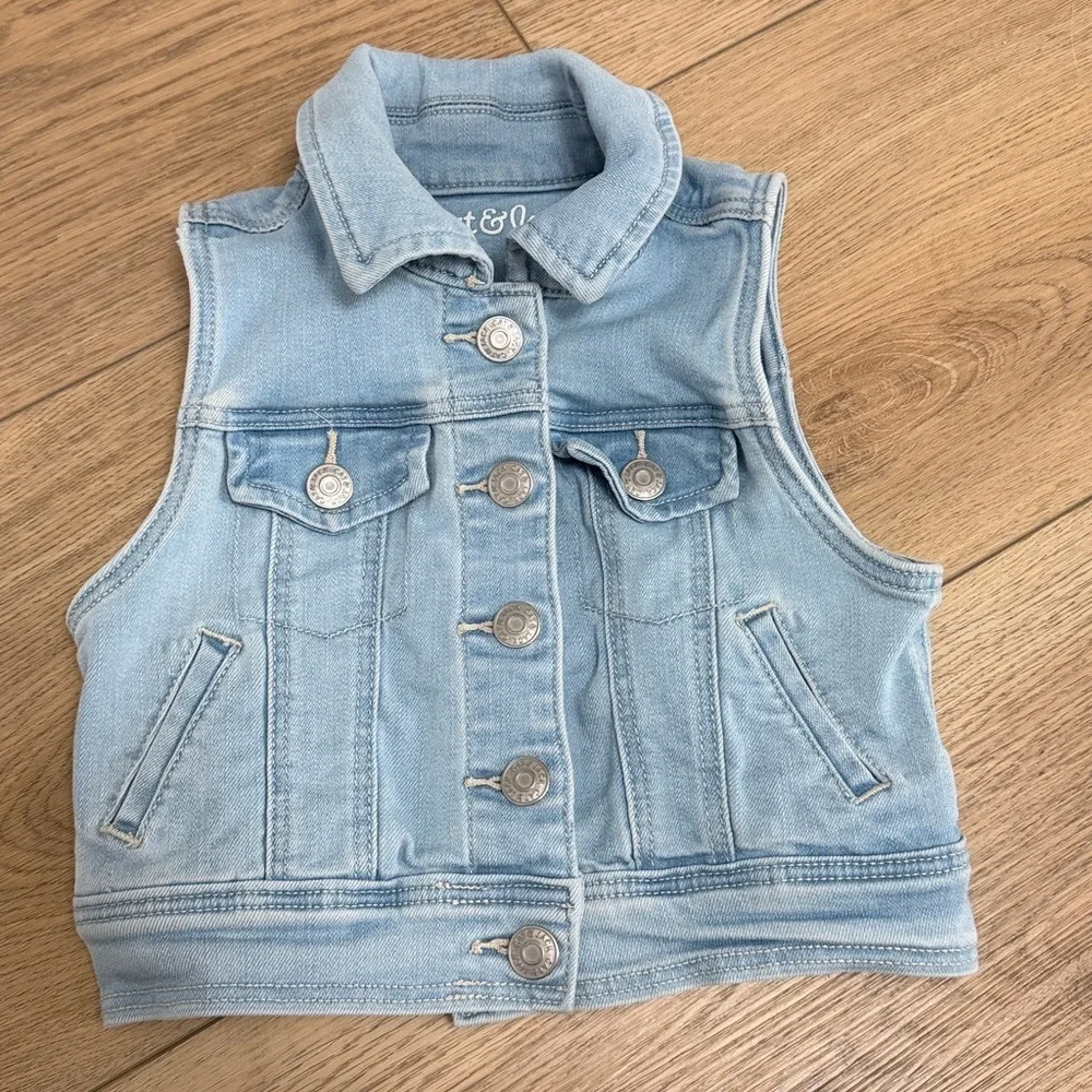 Upcycled Western Girls Denim Vest Size 4/5